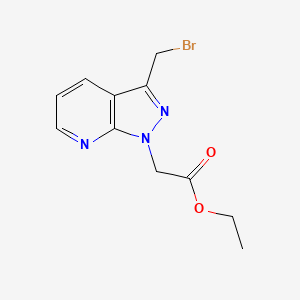 molecular formula C11H12BrN3O2 B8629653 Ethyl [3-(bromomethyl)-1H-pyrazolo[3,4-b]pyridin-1-yl]acetate CAS No. 918484-93-2