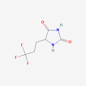 molecular formula C6H7F3N2O2 B8629678 5-(3,3,3-Trifluoropropyl)imidazolidine-2,4-dione 