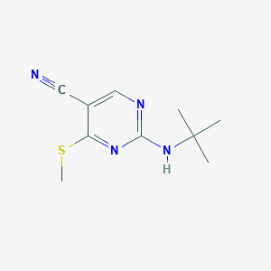 molecular formula C10H14N4S B8629681 2-(Tert-butylamino)-4-(methylthio)pyrimidine-5-carbonitrile 
