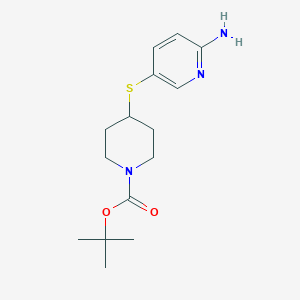 molecular formula C15H23N3O2S B8629701 tert-butyl 4-(6-aminopyridin-3-yl)sulfanylpiperidine-1-carboxylate CAS No. 1231930-12-3
