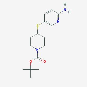molecular formula C15H23N3O2S B8629701 4-(6-Amino-pyridin-3-ylsulfanyl)-piperidine-1-carboxylic acid tert-butyl ester CAS No. 1231930-12-3
