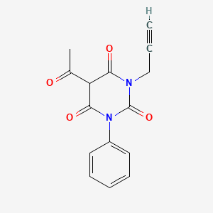 molecular formula C15H12N2O4 B8629727 5-Acetyl-1-phenyl-3-(prop-2-yn-1-yl)pyrimidine-2,4,6(1H,3H,5H)-trione CAS No. 138477-00-6