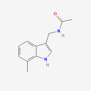 molecular formula C12H14N2O B8629760 Acetamide,n-[(7-methyl-1h-indol-3-yl)methyl]- 