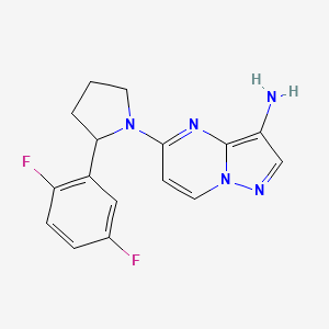 molecular formula C16H15F2N5 B8629763 (R)-5-[2-(2,5-Difluorophenyl)-1-pyrrolidinyl]pyrazolo[1,5-a]pyrimidin-3-amine 