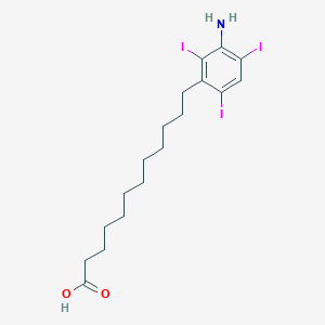 molecular formula C18H26I3NO2 B8629798 12-(3-Amino-2,4,6-triiodophenyl)dodecanoic acid CAS No. 102831-71-0