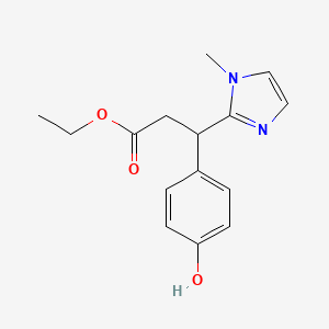 molecular formula C15H18N2O3 B8629856 Ethyl 3-(4-hydroxyphenyl)-3-(1-methylimidazol-2-yl)propanoate 