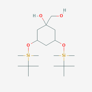 molecular formula C19H42O4Si2 B8629968 (3S,5S)-3,5-Bis[[(1,1-dimethylethyl)dimethylsilyl]oxy]-1-hydroxy-cyclohexanemethanol 