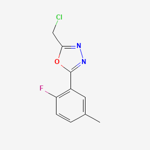 molecular formula C10H8ClFN2O B8630190 2-(chloromethyl)-5-(2-fluoro-5-methylphenyl)-1,3,4-Oxadiazole 