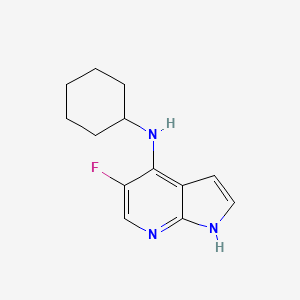 molecular formula C13H16FN3 B8630264 N-cyclohexyl-5-fluoro-1H-pyrrolo[2,3-b]pyridin-4-amine CAS No. 920961-69-9