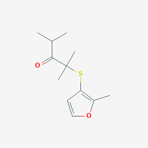 2,4-Dimethyl-2-[(2-methylfuran-3-yl)sulfanyl]pentan-3-one
