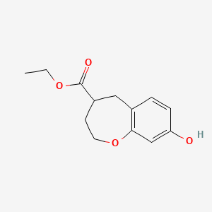molecular formula C13H16O4 B8630416 Ethyl 8-hydroxy-2,3,4,5-tetrahydro-1-benzoxepine-4-carboxylate 