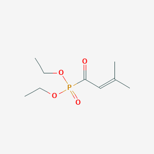 molecular formula C9H17O4P B8630527 Phosphonic acid, (3-methyl-1-oxo-2-butenyl)-, diethyl ester CAS No. 78928-43-5