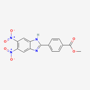 molecular formula C15H10N4O6 B8630660 Methyl 4-(5,6-dinitro-1H-benzimidazol-2-yl)benzoate CAS No. 55953-58-7