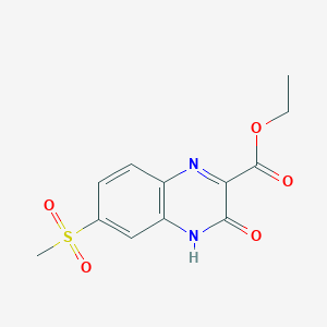 molecular formula C12H12N2O5S B8630937 ethyl 6-methylsulfonyl-3-oxo-4H-quinoxaline-2-carboxylate 