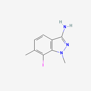 molecular formula C9H10IN3 B8631120 7-iodo-1,6-dimethylindazol-3-amine 
