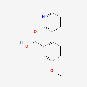 molecular formula C13H11NO3 B8631334 5-Methoxy-2-(pyridin-3-yl)benzoic acid 