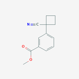 molecular formula C13H13NO2 B8631908 Methyl 3-(1-cyanocyclobutyl)benzoate 