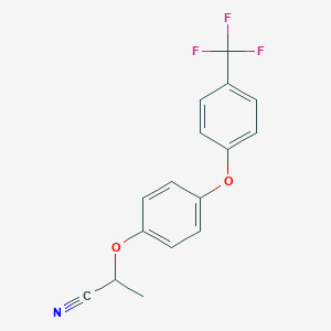 molecular formula C16H12F3NO2 B8631942 2-{4-[4-(Trifluoromethyl)phenoxy]phenoxy}propanenitrile CAS No. 63364-78-3