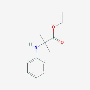 molecular formula C12H17NO2 B8631978 Ethyl 2-anilino-2-methylpropanoate 