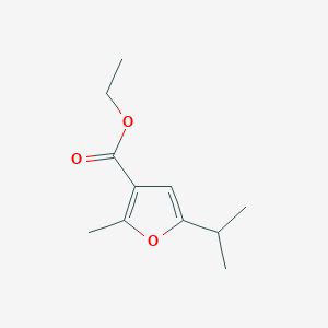 molecular formula C11H16O3 B8632495 Ethyl 5-isopropyl-2-methyl-3-furoate 