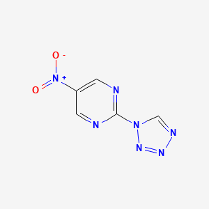 molecular formula C5H3N7O2 B8632613 5-nitro-2-(1H-tetrazol-1-yl)pyrimidine 