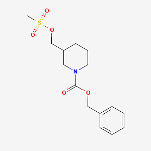 molecular formula C15H21NO5S B8632688 1-Benzyloxycarbonyl-3-mesyloxymethylpiperidine 