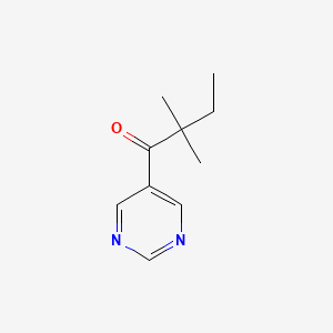 molecular formula C10H14N2O B8632800 2,2-dimethyl-1-pyrimidin-5-ylbutan-1-one 