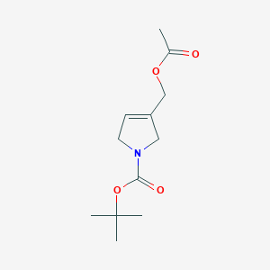 molecular formula C12H19NO4 B8632865 tert-butyl 3-(acetyloxymethyl)-2,5-dihydropyrrole-1-carboxylate 