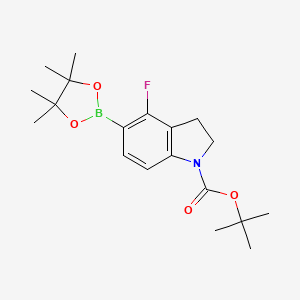 molecular formula C19H27BFNO4 B8632907 Tert-butyl 4-fluoro-5-(4,4,5,5-tetramethyl-1,3,2-dioxaborolan-2-yl)indoline-1-carboxylate CAS No. 1337533-32-0