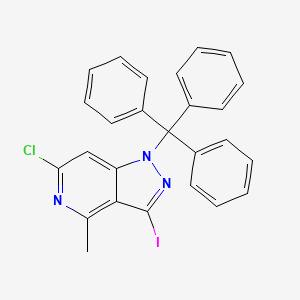 molecular formula C26H19ClIN3 B8633281 6-chloro-3-iodo-4-methyl-1-trityl-1H-pyrazolo[4,3-c]pyridine 