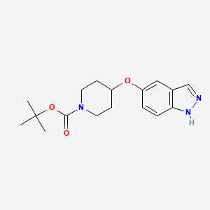 molecular formula C17H23N3O3 B8633399 tert-butyl4-((1H-indazol-5-yl)oxy)piperidine-1-carboxylate 