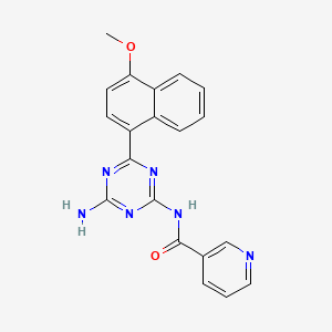 molecular formula C20H16N6O2 B8633425 2-Amino-4-nicotinamido-6-(1-methoxy-4-naphthyl)-s-triazine CAS No. 92616-17-6