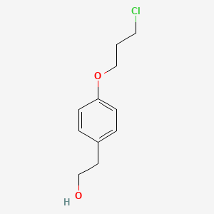 molecular formula C11H15ClO2 B8633485 2-{4-[(3-Chloropropyl)oxy]phenyl}ethanol 