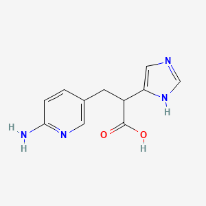molecular formula C11H12N4O2 B8633502 3-(6-aminopyridin-3-yl)-2-(1H-imidazol-4-yl)propionic acid 