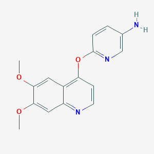molecular formula C16H15N3O3 B8633535 6-(6,7-Dimethoxyquinolin-4-yloxy)pyridin-3-amine 