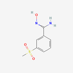 molecular formula C8H10N2O3S B8633538 N'-hydroxy-3-(methylsulfonyl)benzenecarboximidamide 