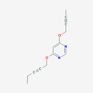 molecular formula C13H14N2O2 B8633569 4-(2-Butyn-1-yloxy)-6-(2-pentyn-1-yloxy)pyrimidine 