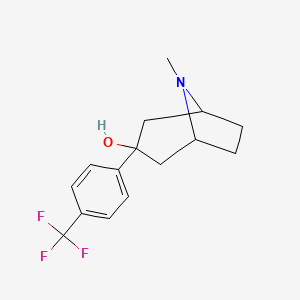 molecular formula C15H18F3NO B8633734 8-Methyl-3-(4-trifluoromethylphenyl)-8-azabicyclo[3.2.1]octan-3-ol CAS No. 189746-63-2