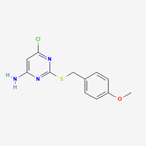 molecular formula C12H12ClN3OS B8633745 4-Amino-6-chloro-2-(4-methoxyphenylmethylthio)-pyrimidine 