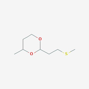molecular formula C8H16O2S B8633772 4-Methyl-2-[2-(methylsulfanyl)ethyl]-1,3-dioxane CAS No. 59007-96-4