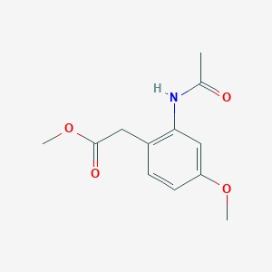 molecular formula C12H15NO4 B8633788 (2-Acetylamino-4-methoxy-phenyl)-acetic acid methyl ester 