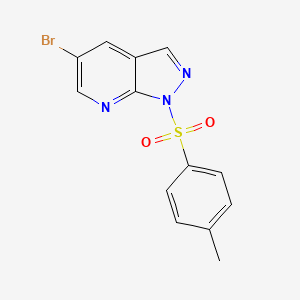 molecular formula C13H10BrN3O2S B8633807 5-bromo-1-[(4-methylphenyl)sulfonyl]-1H-pyrazolo[3,4-b]pyridine 