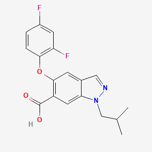 molecular formula C18H16F2N2O3 B8633841 5-(2,4-Difluorophenoxy)-1-isobutyl-1H-indazole-6-carboxylic acid 