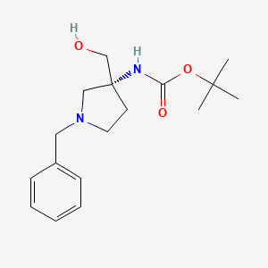molecular formula C17H26N2O3 B8633856 tert-Butyl (R)-(1-benzyl-3-(hydroxymethyl)pyrrolidin-3-yl)carbamate 