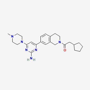 4-[2-(Cyclopentylacetyl)-1,2,3,4-tetrahydroisoquinolin-7-yl]-6-(4-methylpiperazin-1-yl)pyrimidin-2-amine