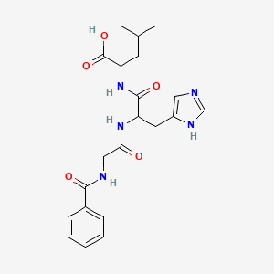 molecular formula C21H27N5O5 B8634434 2-[[2-[(2-benzamidoacetyl)amino]-3-(1H-imidazol-5-yl)propanoyl]amino]-4-methylpentanoic acid 