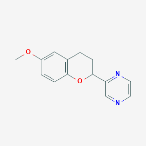 molecular formula C14H14N2O2 B8634448 2-(6-Methoxy-chroman-2-yl)-pyrazine 