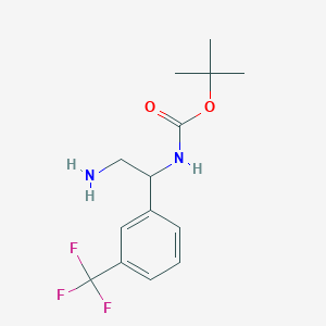 molecular formula C14H19F3N2O2 B8634455 Tert-butyl (2-amino-1-(3-(trifluoromethyl)phenyl)ethyl)carbamate 