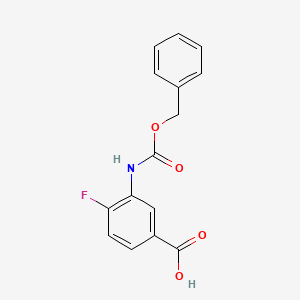 molecular formula C15H12FNO4 B8634460 3-(Benzyloxycarbonylamino)-4-fluorobenzoic acid 