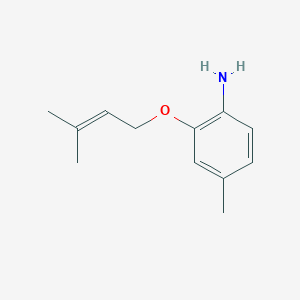 molecular formula C12H17NO B8634488 4-Methyl-2-(3-methyl-but-2-enyloxy)aniline 